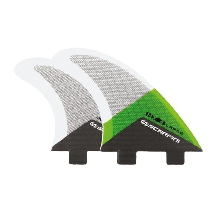 Scarfini Carbon Base Quad Set - Large (Green) - Scarfini - Quad Fins