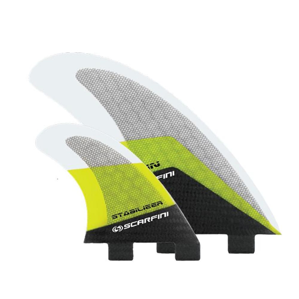 Scarfini Carbon Base Twin + Stabiliser Set (Yellow) - Scarfini - Twin Fins